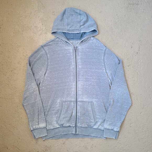 Vintage faded/distressed grey zip-up hoodie sweatshirt men's XL - Picture 1 of 2